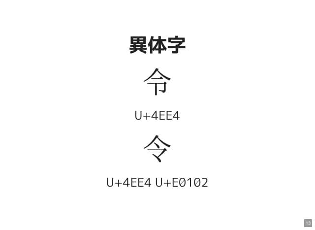 異体字「令」