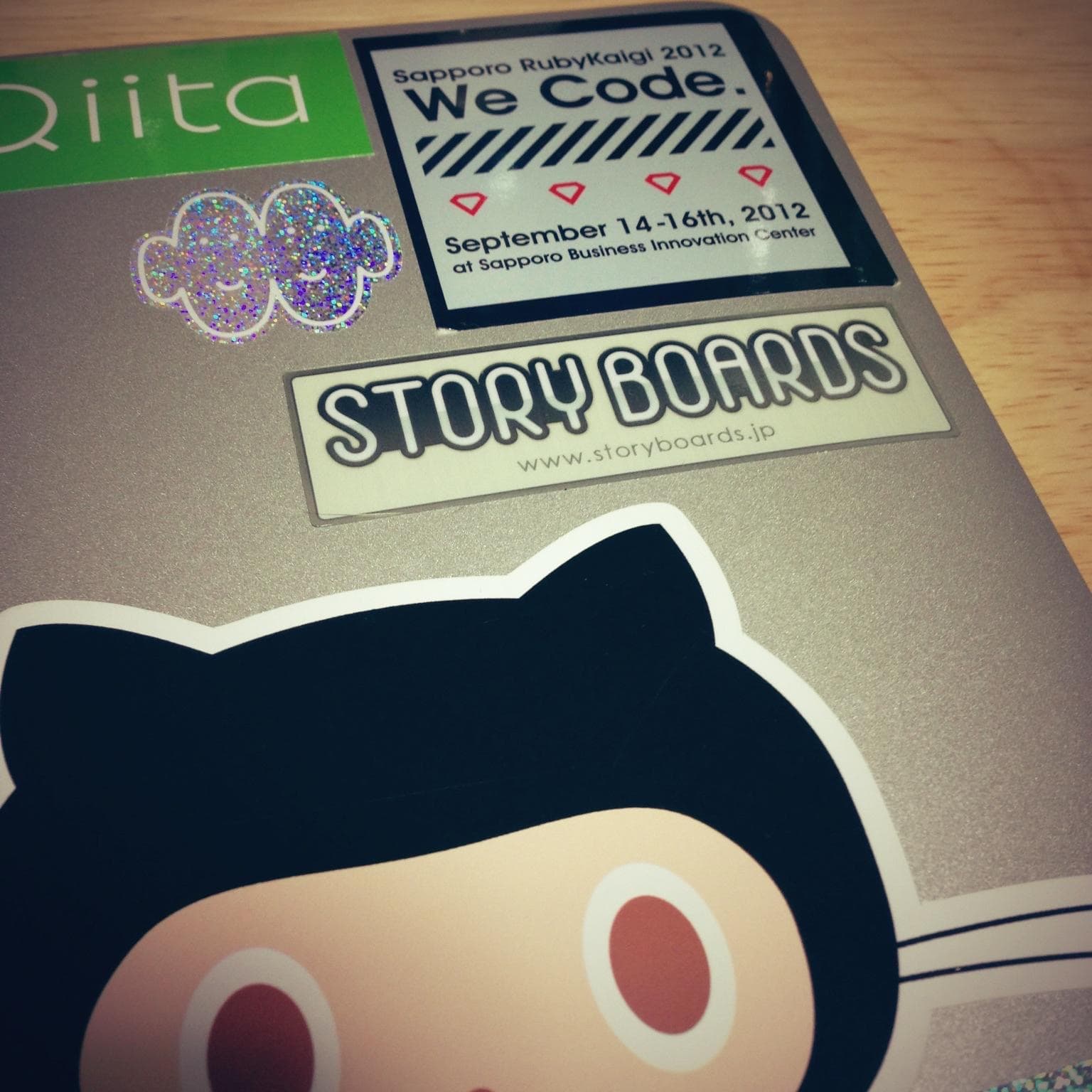 ペパボ時代のPCには憧れていたGitHubのマスコットキャラクター(Octocat)のステッカーも