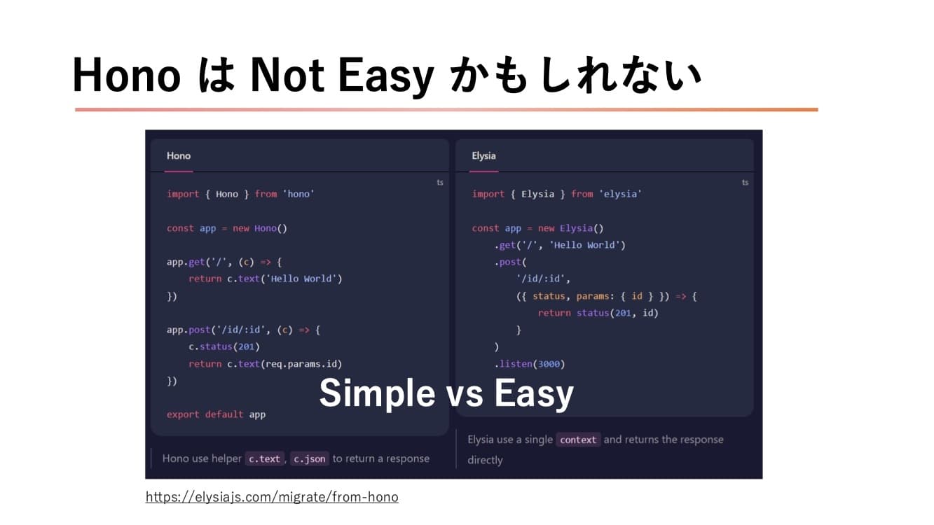 HonoはNot Easyかもしれない