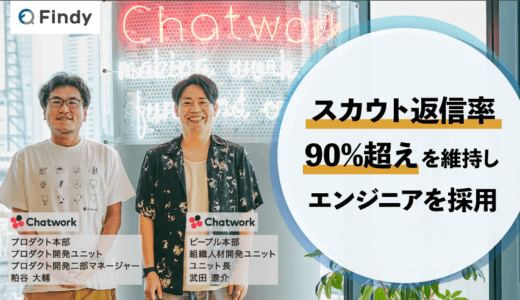 「スカウト返信率90%超えを維持しエンジニアを採用」Chatwork株式会社様